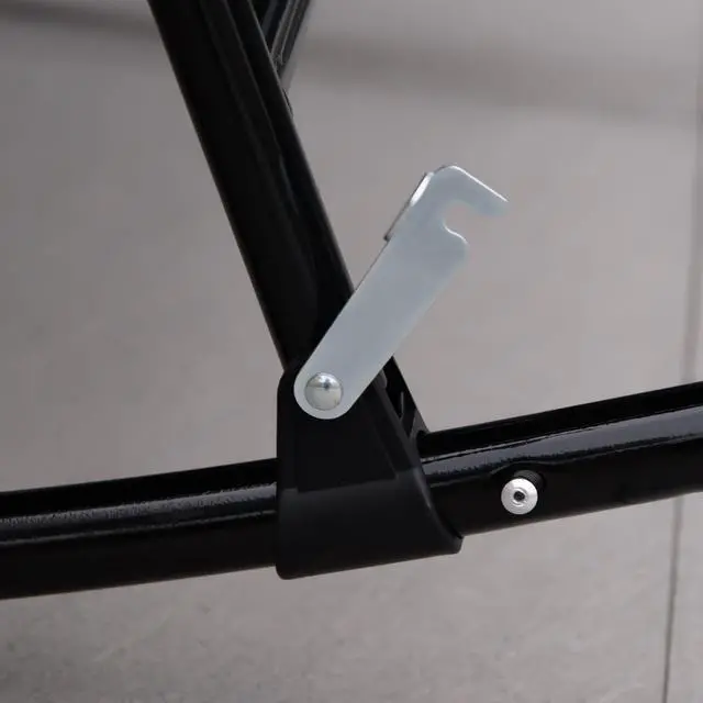 Alt view image 3 of 6 - 3 Piece Outdoor Patio Furniture Set with Glass Coffee Table & 2 Folding Padded Rocking Chairs, Bistro Style for Porch, Camping, Balcony, Red