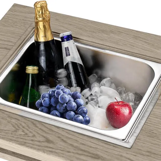 Alt view image 3 of 7 - 3-in-1 Coffee Table with Ice Bucket and Fire Pit  - Beige