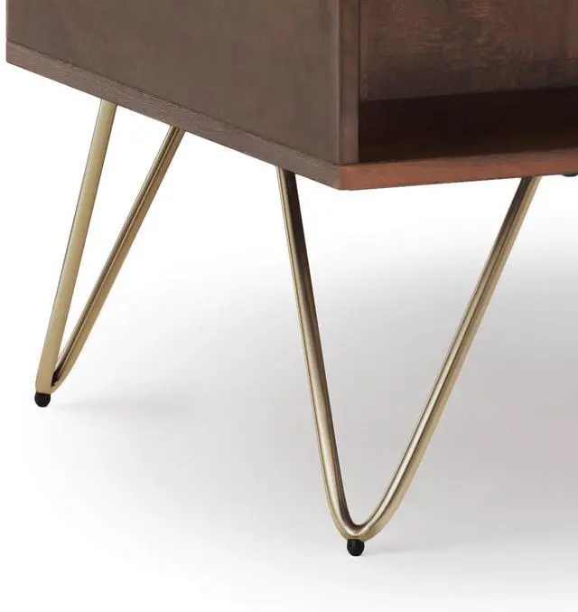 Alt view image 4 of 7 - Hunter - Small Lift Top Coffee Table - Umber Brown / Gold