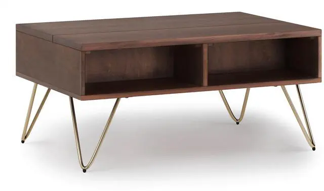Main image of Hunter - Small Lift Top Coffee Table - Umber Brown / Gold