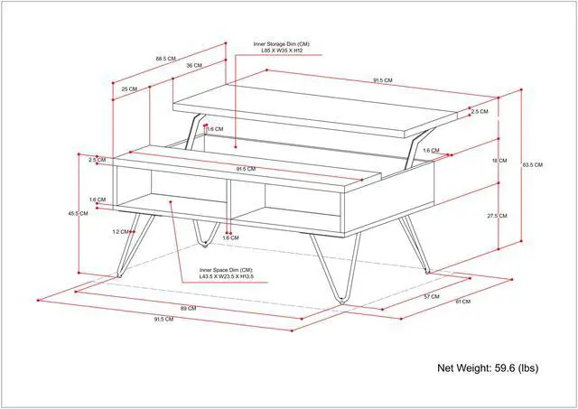 Alt view image 7 of 7 - Hunter - Small Lift Top Coffee Table - Natural
