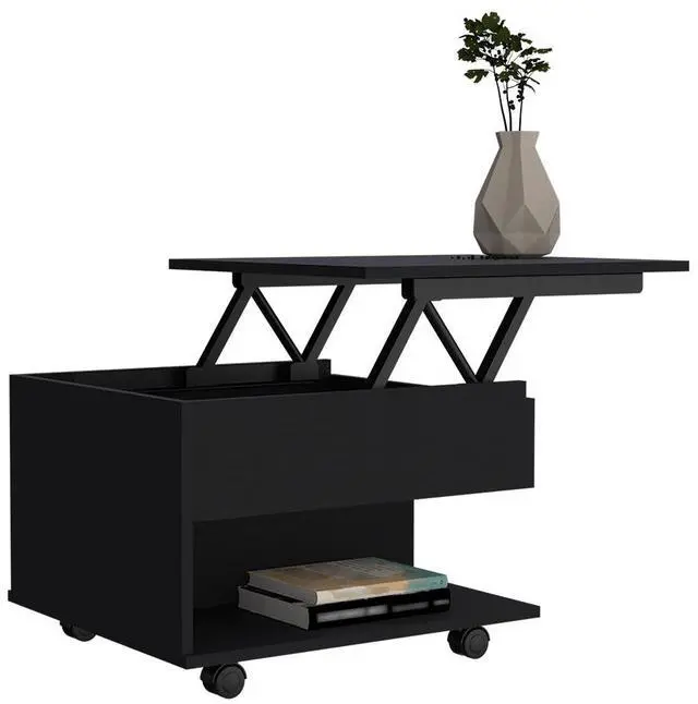 Alt view image 6 of 7 - Lift Top Coffee Table Mercuri, Casters, Black Wengue Finish