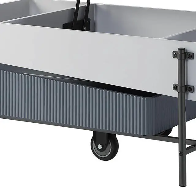 Alt view image 7 of 7 - Wilkins Gray & White High Gloss Finish Coffee Table W/Lift Top