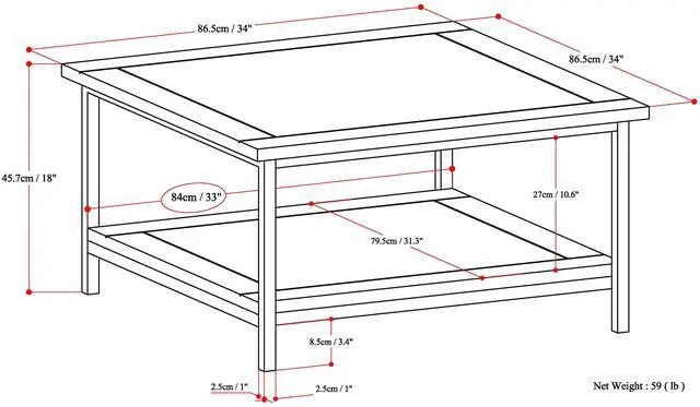 Alt view image 6 of 7 - Skyler - Square Coffee Table - Dark Cognac Brown