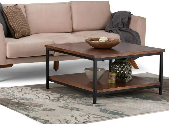 Alt view image 7 of 7 - Skyler - Square Coffee Table - Dark Cognac Brown