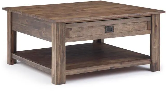Main image of Monroe - Square Coffee Table - Rustic Natural Aged Brown