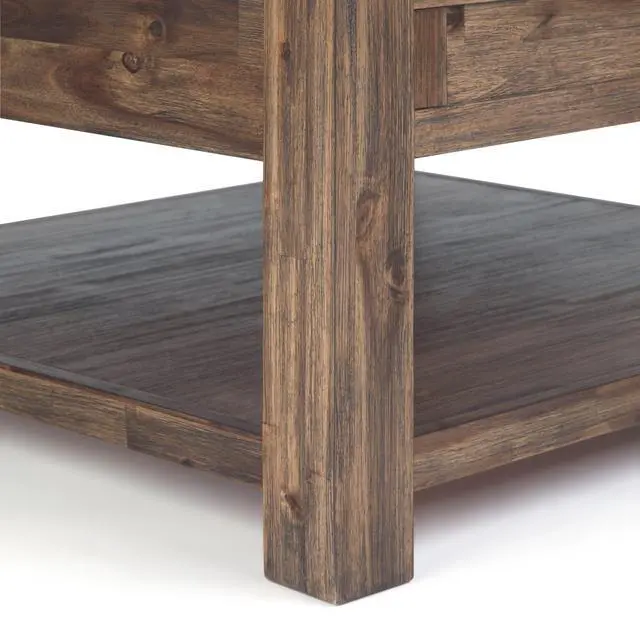 Alt view image 3 of 6 - Monroe - Square Coffee Table - Rustic Natural Aged Brown