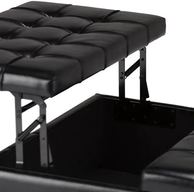 Alt view image 2 of 7 - Harrison - Coffee Table Storage Ottoman - Midnight Black