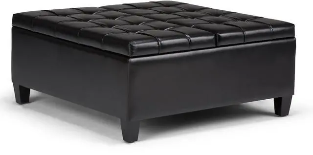 Main image of Harrison - Coffee Table Storage Ottoman - Midnight Black