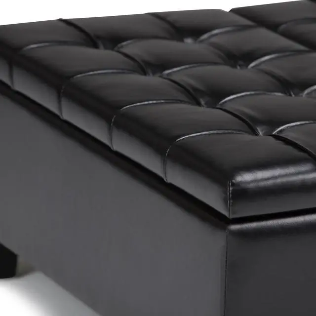 Alt view image 5 of 7 - Harrison - Coffee Table Storage Ottoman - Midnight Black