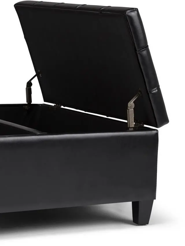 Alt view image 4 of 7 - Harrison - Coffee Table Storage Ottoman - Midnight Black