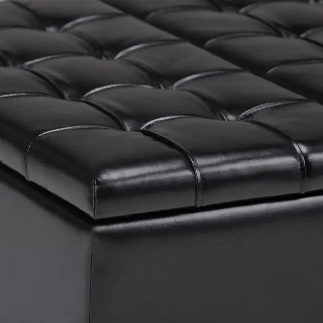 Alt view image 7 of 7 - Harrison - Coffee Table Storage Ottoman - Midnight Black