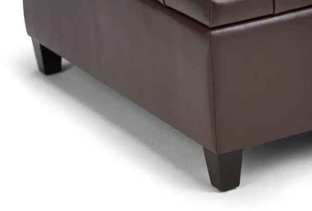 Alt view image 5 of 7 - Harrison - Coffee Table Storage Ottoman - Chocolate Brown