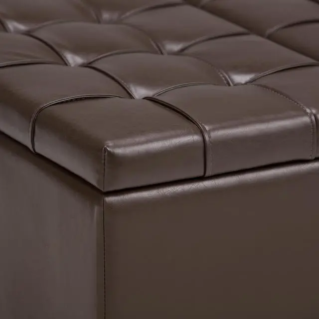 Alt view image 6 of 7 - Harrison - Coffee Table Storage Ottoman - Chocolate Brown