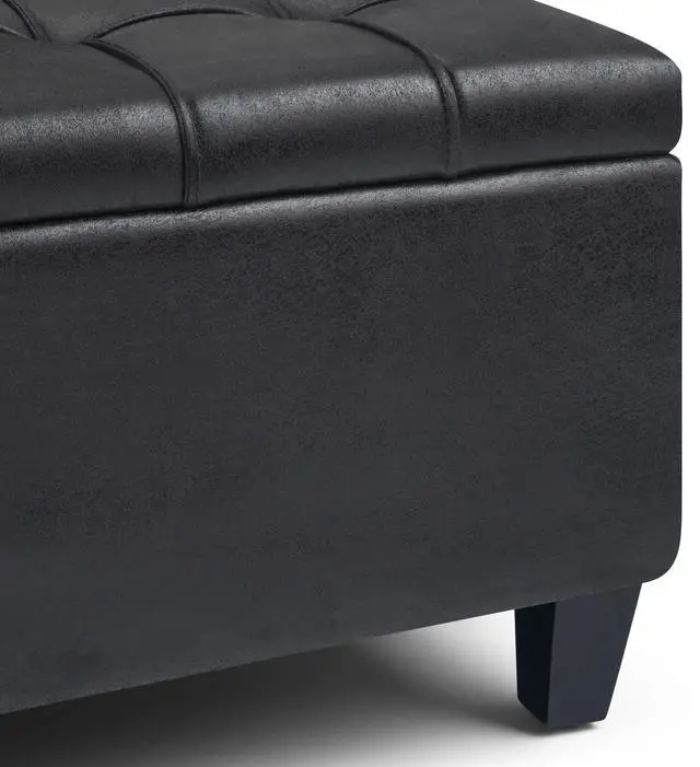 Alt view image 5 of 6 - Harrison - Coffee Table Storage Ottoman - Distressed Black