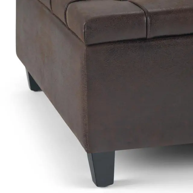 Alt view image 4 of 6 - Harrison - Coffee Table Storage Ottoman - Distressed Brown