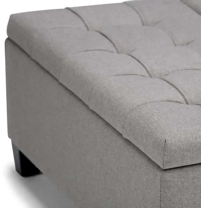 Alt view image 4 of 7 - Harrison - Coffee Table Storage Ottoman - Dove Grey