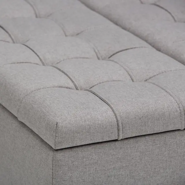 Alt view image 6 of 7 - Harrison - Coffee Table Storage Ottoman - Dove Grey