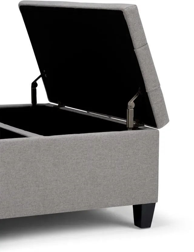 Alt view image 3 of 7 - Harrison - Coffee Table Storage Ottoman - Dove Grey