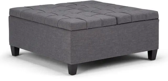 Main image of Harrison - Coffee Table Storage Ottoman - Slate Grey