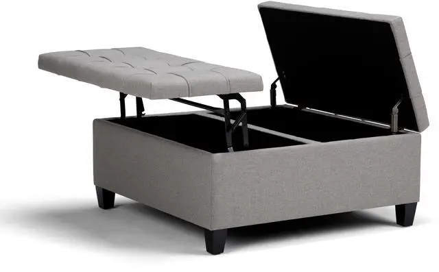 Alt view image 7 of 7 - Harrison - Coffee Table Storage Ottoman - Dove Grey