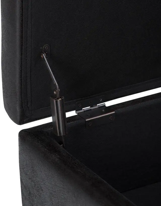Alt view image 2 of 7 - Owen - Coffee Table Storage Ottoman - Distressed Black