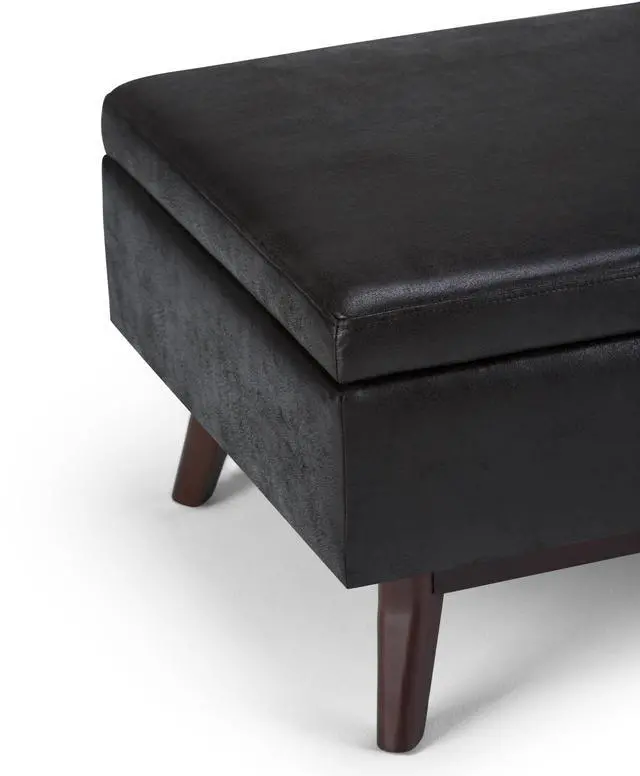 Alt view image 3 of 7 - Owen - Coffee Table Storage Ottoman - Distressed Black