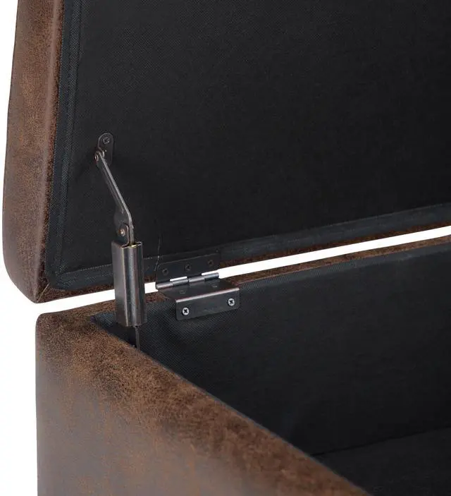 Alt view image 2 of 7 - Owen - Coffee Table Storage Ottoman - Distressed Chestnut Brown