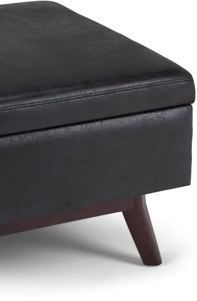 Alt view image 5 of 7 - Owen - Coffee Table Storage Ottoman - Distressed Black