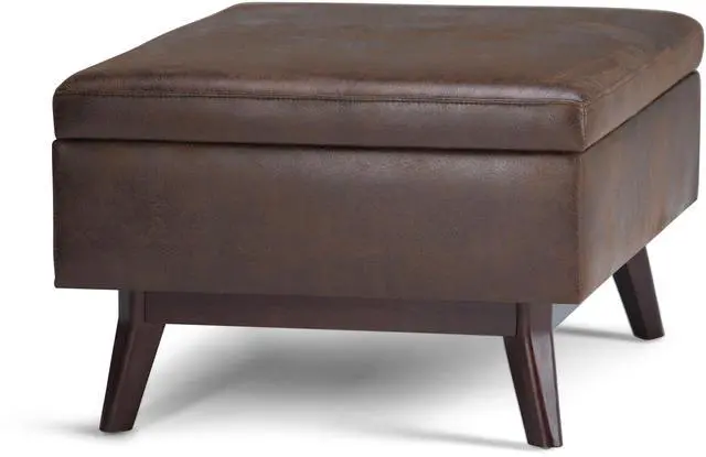 Alt view image 4 of 7 - Owen - Coffee Table Storage Ottoman - Distressed Chestnut Brown