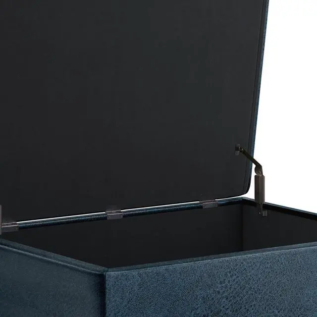 Alt view image 4 of 7 - Owen - Coffee Table Storage Ottoman - Distressed Dark Blue