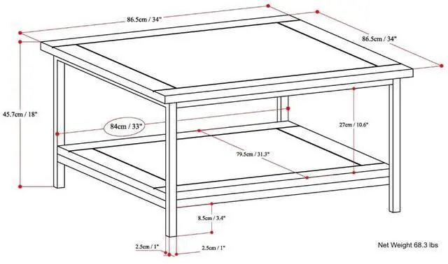 Alt view image 3 of 7 - Skyler - Square Coffee Table - Dark Brown / Gold
