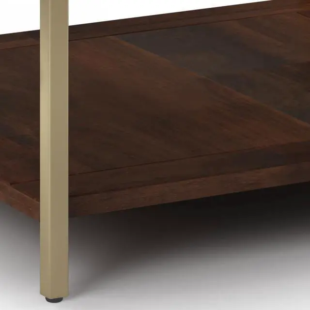 Alt view image 4 of 7 - Skyler - Square Coffee Table - Dark Brown / Gold