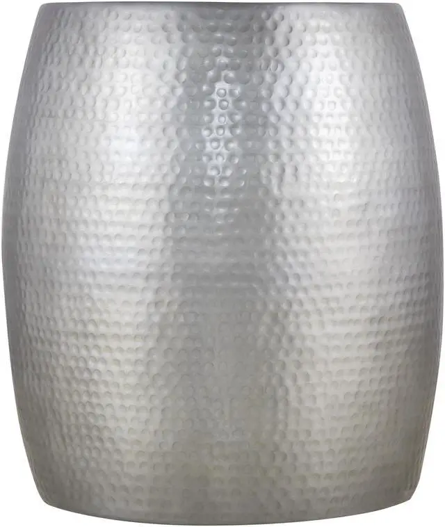 Alt view image 3 of 6 - ET501 Modern Contemporary Aluminum material 21" Height End Table, Side Table with Glossy Hand Hammered Design Antique Silver      same asG150108436  (NJ inventory)