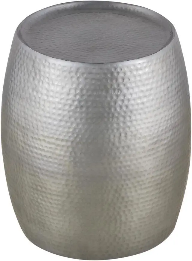 Alt view image 6 of 6 - ET501 Modern Contemporary Aluminum material 21" Height End Table, Side Table with Glossy Hand Hammered Design Antique Silver      same asG150108436  (NJ inventory)