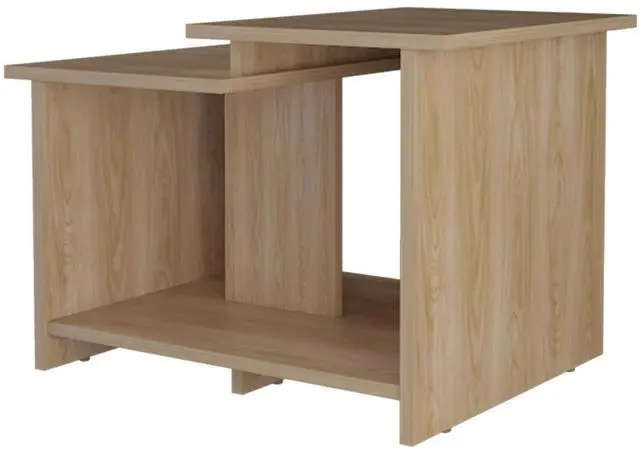 Alt view image 5 of 7 - FM FURNITURE Naco Coffee Table with Open Storage, Melamine Finish, Natural Oak