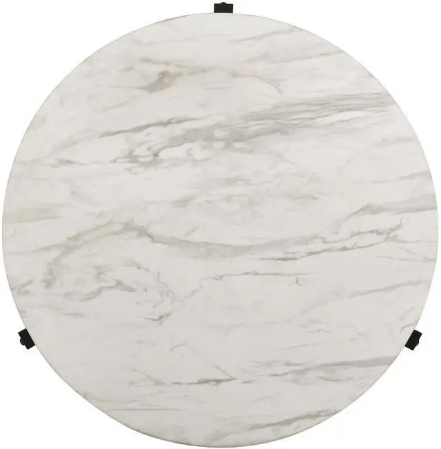 Alt view image 4 of 7 - Tandi White and Black Round Faux Marble Coffee Table