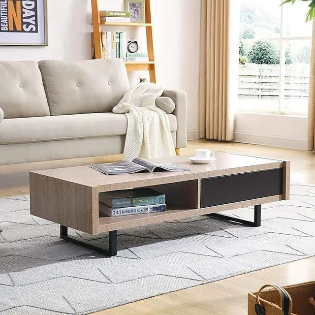 Alt view image 2 of 6 - Mid-Century Modern Ash Living Room Coffee Table,tan