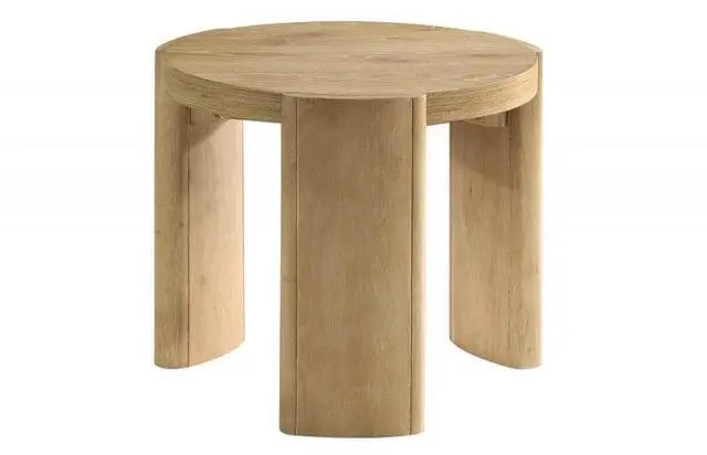 Main image of 21 Inch Kepler Driftwood Finish Round Wood End Table, Modern Living Room 1Pc Sofa Side Table
