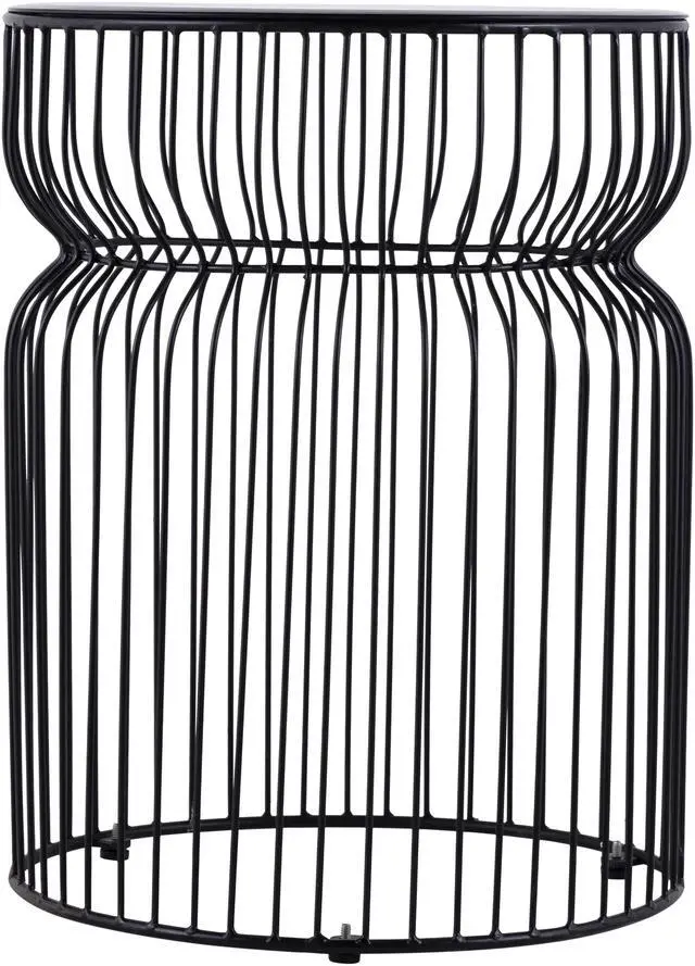 Alt view image 3 of 7 - ET901 Modern Contemporary Metal Nested base and Tinted tempered glass top material 21" Height End Table, Side Table for Living room, Black