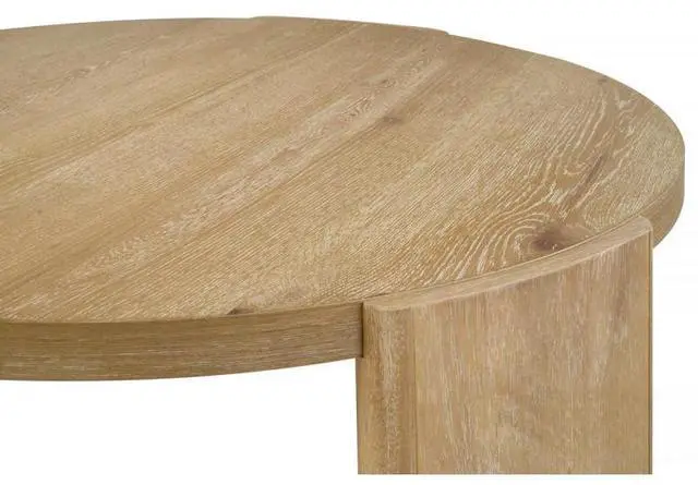 Alt view image 4 of 5 - 21 Inch Kepler Driftwood Finish Round Wood End Table, Modern Living Room 1Pc Sofa Side Table
