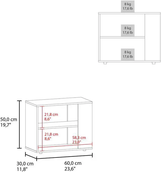 Alt view image 3 of 7 - Rio Verde Side Table in Melamine with Open Storage, Wengue