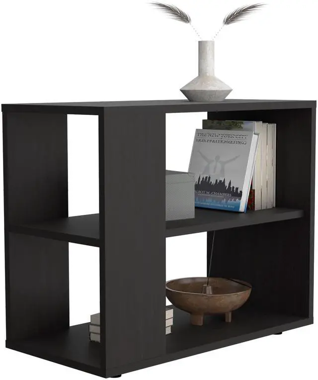 Alt view image 4 of 7 - Rio Verde Side Table in Melamine with Open Storage, Wengue