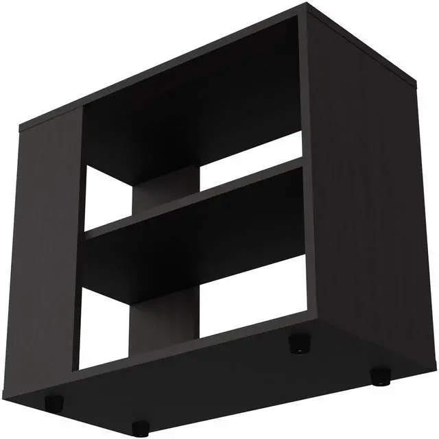 Alt view image 6 of 7 - Rio Verde Side Table in Melamine with Open Storage, Wengue