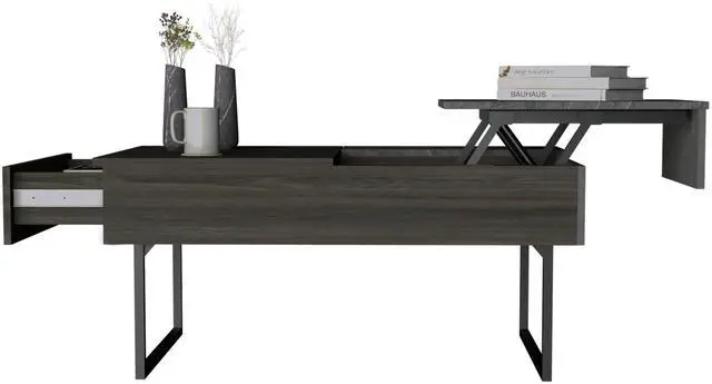 Alt view image 5 of 7 - Lift Top Coffee Table 2 Dazza, One Drawer, Espresso / Onyx Finish