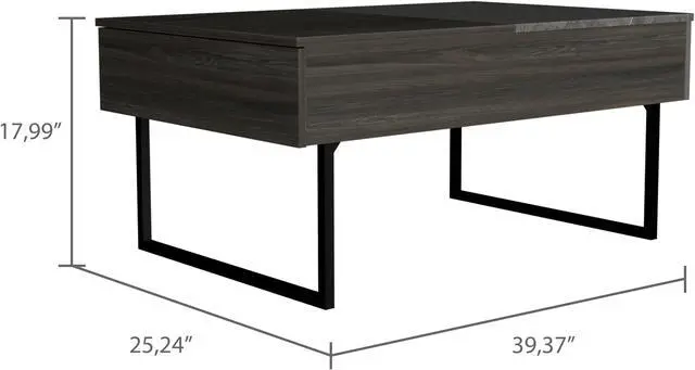Alt view image 7 of 7 - Lift Top Coffee Table 2 Dazza, One Drawer, Espresso / Onyx Finish