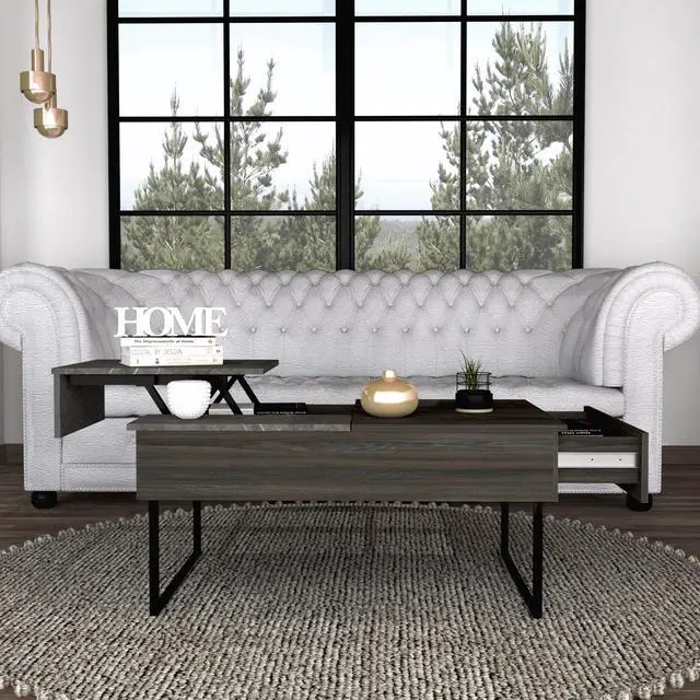 Alt view image 2 of 7 - Westover Rectangle Lift Top  Coffee Table Carbon Espresso and Onyx