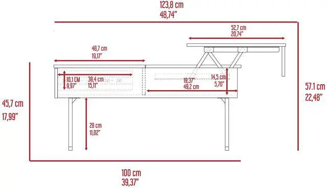 Alt view image 7 of 7 - Westover Rectangle Lift Top  Coffee Table Carbon Espresso and Onyx