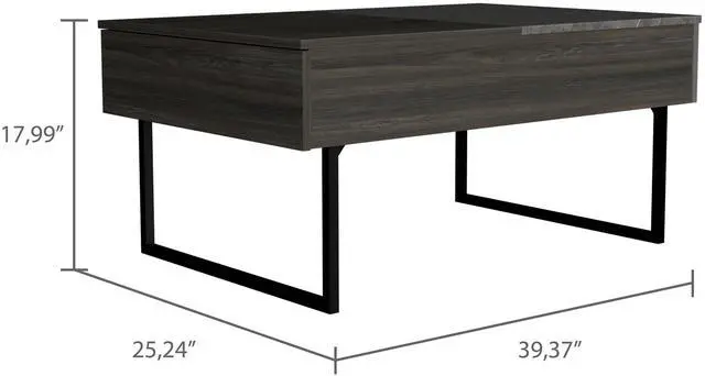 Alt view image 5 of 7 - Westover Rectangle Lift Top  Coffee Table Carbon Espresso and Onyx
