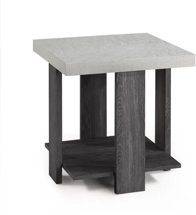 Alt view image 4 of 6 - Gray 3-Piece Cocktail Set Wooden Table Top Coffee Table and Two Matching End Tables Living Room Wooden Furniture